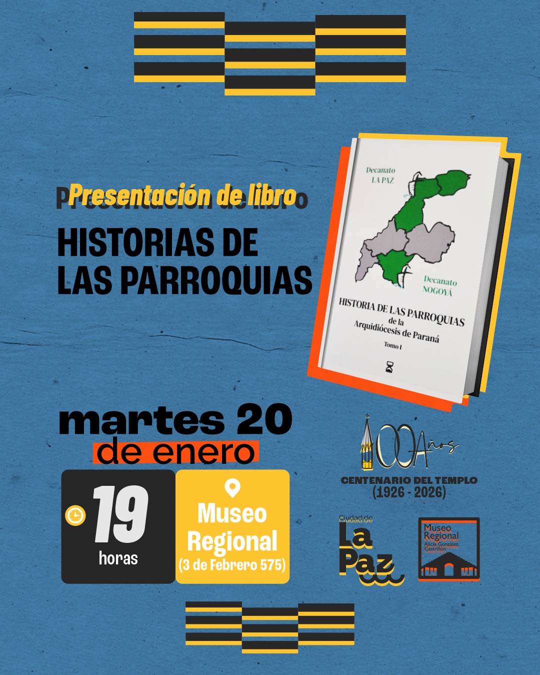 Presentarán el libro “Historia de las Parroquias” en el Museo Regional